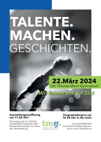 Einladung Schulveranstaltung Talente.Machen.Gesichten. 23. März 2024